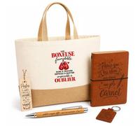 Otshirt Coffret Cadeau Boxe Formidable | Sac Cabas Coton et Jute 18 L, Carnet, Stylo Bambou, Porte-Clés, Marque-Page | 5 Pièces | Idée Cadeau Boxeuse Noël Départ