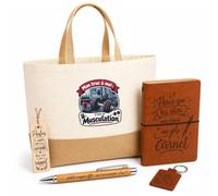 Otshirt Coffret Cadeau Mon truc à moi : C'est la Musculation Mon truc à moi - Activité | Sac Cabas Coton et Jute 18 L, Carnet, Stylo Bambou, Porte-Clés, Marque-Page | 5 Pièces