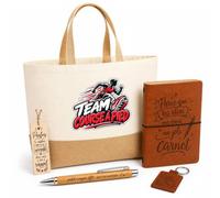 Otshirt Coffret Cadeau Team course à pied | modèle 2 | Sac Cabas Coton et Jute 18 L, Carnet, Stylo Bambou, Porte-Clés, Marque-Page | 5 Pièces | Idée Cadeau Coureur Coureuse Noël Départ