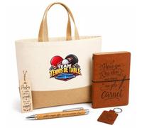 Otshirt Coffret Cadeau Team tennis de table | Sac Cabas Coton et Jute 18 L, Carnet, Stylo Bambou, Porte-Clés, Marque-Page | 5 Pièces | Idée Cadeau Pongiste Noël Départ