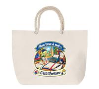 Otshirt Grand Sac Cabas Beige Mon truc à moi : C'est l'Écriture Mon truc à moi - Activité | Coton 23 L Anses en Corde 65 cm | Plage Marché W nd Sport | Idée Cadeau Écrivain Écrivaine Noël Merci