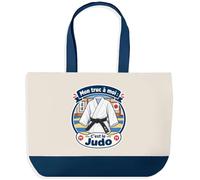Otshirt Grand Sac Cabas Fond Bleu Mon truc à moi : C'est le Judo Mon truc à moi - Activité | Toile Coton 27 L Poche Intérieure Anses 64 cm | Courses Shopping Plage | Idée Cadeau Judoka Noël