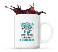 Otshirt Mug Chargee de Clientele | Tasse Céramique 330 ml Recto Verso Passe au Lave-Vaisselle | Café Thé Bureau Maison | Idée Cadeau Collègue Noël Départ