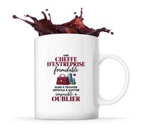 Otshirt Mug Cheffe d Entreprise | Tasse Céramique 330 ml Recto Verso Passe au Lave-Vaisselle | Café Thé Bureau Maison | Idée Cadeau Collègue Noël Départ