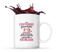 Otshirt Mug Couture Formidable | Tasse Céramique 330 ml Recto Verso Passe au Lave-Vaisselle | Café Thé Bureau Maison | Idée Cadeau Couturière Collègue Noël Départ