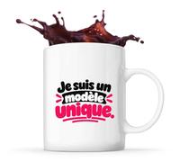 Otshirt Mug Je suis un modèle unique. Expressions Françaises | Tasse Céramique 330 ml Recto Verso Passe au Lave-Vaisselle | Café Thé Bureau Maison | Idée Cadeau Collègue Noël Départ