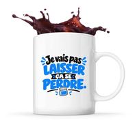 Otshirt Mug Je vais pas laisser ça se perdre. Expressions Françaises | bleu | Tasse Céramique 330 ml Recto Verso Passe au Lave-Vaisselle | Café Thé Bureau Maison