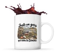 Otshirt Mug Juste un gars qui aime la Somme | Tasse Céramique 330 ml Recto Verso Passe au Lave-Vaisselle | Café Thé Bureau Maison | Idée Cadeau Amoureux de la Somme Collègue Noël Départ