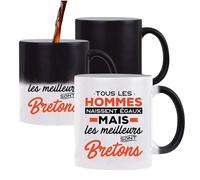 Otshirt Mug Magique Breton | Les meilleurs Hommes | Mug qui change couleur avec la chaleur | Idée Cadeau Bretons Région Humour Drôle Marrant Original Anniversaire