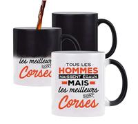Otshirt Mug Magique Corse | Les meilleurs Hommes | Mug qui change couleur avec la chaleur | Idée Cadeau Corses Région Humour Drôle Marrant Original Anniversaire