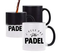 Otshirt Mug Magique J'peux Pas j'ai Padel | Mug qui change couleur avec la chaleur | Idée Cadeau Tennis Raquette Sport Humour Original Anniversaire