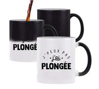 Otshirt Mug Magique J'peux Pas j'ai Plongée | Mug qui change couleur avec la chaleur | Idée Cadeau Sous-Marin Exploration Sport Humour Original Anniversaire