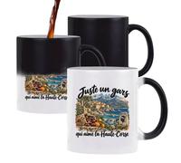 Otshirt Mug Magique Juste un gars qui aime la Haute-Corse | Tasse qui Change de Couleur à la Chaleur, Céramique 300 ml Recto Verso | Idée Cadeau Amoureux de la Haute-Corse Noël Anniversaire