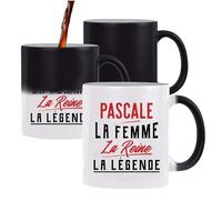 Otshirt Mug Magique Pascale la Femme la Reine la Légende | Mug qui change couleur avec la chaleur | Idée Cadeau Petite Amie Copine Maman Amour Humour Noël Anniversaire Fête des Mères