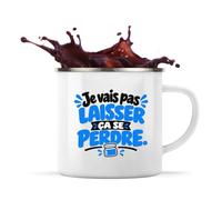 Otshirt Mug Métal Émaillé Je vais pas laisser ça se perdre. Expressions Françaises | bleu | Tasse de Camping 300 ml Recto Verso Passe au Lave-Vaisselle | Randonnée Bivouac Bureau