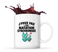 Otshirt Mug Natation Synchronisée J'peux pas | Tasse Céramique 330 ml Recto Verso Passe au Lave-Vaisselle | Café Thé Bureau Maison | Idée Cadeau Nageur Nageuse Collègue Noël Départ