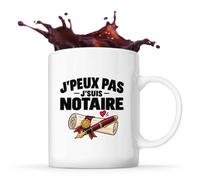 Otshirt Mug Notaire J'peux pas | Pour Elle | Tasse Céramique 330 ml Recto Verso Passe au Lave-Vaisselle | Café Thé Bureau Maison | Idée Cadeau Étude Notariale Collègue Noël Départ