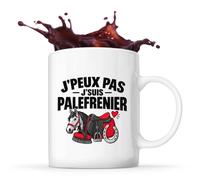 Otshirt Mug Palefrenier J'peux pas | Tasse Céramique 330 ml Recto Verso Passe au Lave-Vaisselle | Café Thé Bureau Maison | Idée Cadeau Écurie Collègue Noël Départ