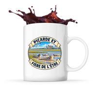 Otshirt Mug Picarde et fière de l’être | Tasse Céramique 330 ml Recto Verso Passe au Lave-Vaisselle | Café Thé Bureau Maison | Idée Cadeau Picardie Collègue Noël Départ