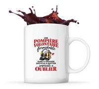 Otshirt Mug Pompier Volontaire Formidable | Tasse Céramique 330 ml Recto Verso Passe au Lave-Vaisselle | Café Thé Bureau Maison | Idée Cadeau Sapeuse-Pompière Collègue Noël Départ