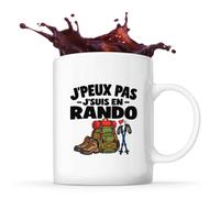 Otshirt Mug Randonnée J'peux pas | Tasse Céramique 330 ml Recto Verso Passe au Lave-Vaisselle | Café Thé Bureau Maison | Idée Cadeau Randonneur Randonneuse Collègue Noël Départ