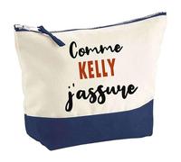 Otshirt Pochette comme Kelly J'assure - Pouch - Idée Trousse Bleue Grand Format Personnalisable Cadeau Anniversaire Fête Original Famille Travail Départ Collègue Retraite Noël.