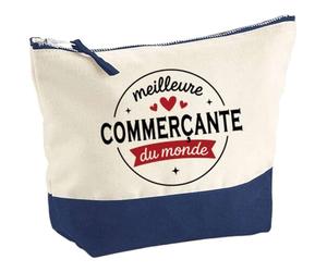 Otshirt Pochette de la Meilleure Comédienne du Monde 1- Pouch - Idée Trousse Bleue Grand Format Personnalisable Cadeau Anniversaire Fête Original Famille Travail Départ Collègue Retraite Noël.