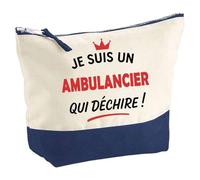 Otshirt Pochette d'un Ambulancier Qui déchire 2- Pouch - Idée Trousse Bleue Grand Format Personnalisable Cadeau Anniversaire Fête Original Famille Travail Départ Collègue Retraite Noël.