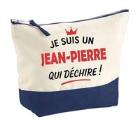 Otshirt Pochette d'un Jean-Philippe Qui déchire 2- Pouch - Idée Trousse Bleue Grand Format Personnalisable Cadeau Anniversaire Fête Original Famille Travail Départ Collègue Retraite Noël.