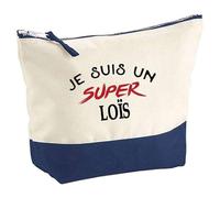 Otshirt Pochette d'un Super Loïs - Pouch - Idée Trousse Bleue Grand Format Personnalisable Cadeau Anniversaire Fête Original Famille Travail Départ Collègue Retraite Noël.
