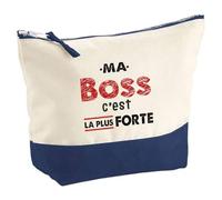 Otshirt Pochette Ma Boss C'est la Plus Forte - Pouch - Idée Pochette Rangement Cadeau Anniversaire Fête Original Famille Travail Départ Collègue Retraite Noël.
