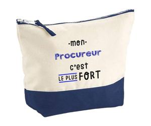 Otshirt Pochette Mon Procureur C'est Le Plus Fort - Pouch - Idée Pochette Rangement Cadeau Anniversaire Fête Original Famille Travail Départ Collègue Retraite Noël.