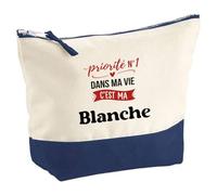 Otshirt Pochette Priorite N1 dans ma Vie C'est ma Blanche - Pouch - Idée Pochette Rangement Cadeau Anniversaire Fête Original Famille Travail Départ Collègue Retraite Noël.