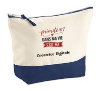 Otshirt Pochette Priorite N1 dans ma Vie C'est ma Creatrice Digitale - Pouch - Idée Pochette Rangement Cadeau Anniversaire Fête Original Famille Travail Départ Collègue Retraite Noël.