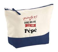 Otshirt Pochette Priorite N1 dans ma Vie C'est Mon Pépé - Pouch - Idée Pochette Rangement Cadeau Anniversaire Fête Original Famille Travail Départ Collègue Retraite Noël.