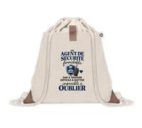 Otshirt Sac à Dos Pochette Avant Beige Agent de Sécurité Formidable | Sac de Sport 220 g/m² 50% Coton Recyclé Poche Velcro 8 L | Gym Piscine École | Idée Cadeau Vigile Rentrée