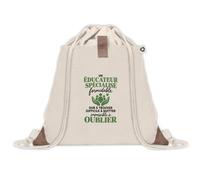 Otshirt Sac à Dos Pochette Avant Beige Éducateur Spécialisé Formidable | Sac de Sport 220 g/m² 50% Coton Recyclé Poche Velcro 8 L | Gym Piscine École | Idée Cadeau Travailleur Social Rentrée