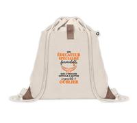 Otshirt Sac à Dos Pochette Avant Beige Éducateur Spécialisé Formidable | Sac de Sport 220 g/m² 50% Coton Recyclé Poche Velcro 8 L | Gym Piscine École | Idée Cadeau Travailleur Social Rentrée