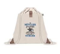 Otshirt Sac à Dos Pochette Avant Beige Métallier Formidable | Sac de Sport 220 g/m² 50% Coton Recyclé Poche Velcro 8 L | Gym Piscine École | Idée Cadeau Serrurerie Rentrée