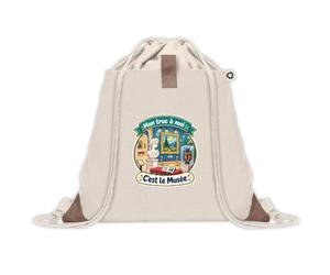 Otshirt Sac à Dos Pochette Avant Beige Mon truc à moi : C'est le Musée Mon truc à moi - Activité | Sac de Sport 220 g/m² 50% Coton Recyclé Poche Velcro 8 L | Gym Piscine École | Idée Cadeau Rentrée