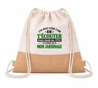 Otshirt Sac à Dos Toile et Jute J'ai peut-être l'air de t'écouter mais dans ma tête je pense qu'à mon jardinage J'ai peut-être l'air de t'écouter mais je ne pense qu'à - Activité