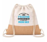 Otshirt Sac à Dos Toile et Jute J'ai peut-être l'air de t'écouter mais dans ma tête je pense qu'à mon ski J'ai peut-être l'air de t'écouter mais je ne pense qu'à - Activité | modèle 1