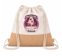 Otshirt Sac à Dos Toile et Jute Mon truc à moi : C'est la Danse Mon truc à moi - Activité | ballerine | Sac de Sport Coton Sergé 160 g/m² Fond Jute 7 L | Gym Piscine École