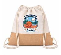 Otshirt Sac à Dos Toile et Jute Mon truc à moi : C'est le Basket Mon truc à moi - Activité | Sac de Sport Coton Sergé 160 g/m² Fond Jute 7 L | Gym Piscine École