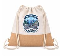 Otshirt Sac à Dos Toile et Jute Mon truc à moi : C'est le Cyclisme Mon truc à moi - Activité | Sac de Sport Coton Sergé 160 g/m² Fond Jute 7 L | Gym Piscine École | Idée Cadeau Cycliste Rentrée Noël