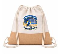 Otshirt Sac à Dos Toile et Jute Mon truc à moi : C'est le Handball Mon truc à moi - Activité | Sac de Sport Coton Sergé 160 g/m² Fond Jute 7 L | Gym Piscine École