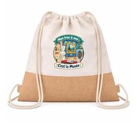 Otshirt Sac à Dos Toile et Jute Mon truc à moi : C'est le Musée Mon truc à moi - Activité | Sac de Sport Coton Sergé 160 g/m² Fond Jute 7 L | Gym Piscine École | Idée Cadeau Rentrée Noël