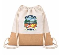 Otshirt Sac à Dos Toile et Jute Mon truc à moi : C'est le Tennis Mon truc à moi - Activité | Sac de Sport Coton Sergé 160 g/m² Fond Jute 7 L | Gym Piscine École