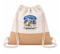 Otshirt Sac à Dos Toile et Jute Mon truc à moi : C'est le Volley-ball Mon truc à moi - Activité | Sac de Sport Coton Sergé 160 g/m² Fond Jute 7 L | Gym Piscine École