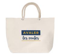 Otshirt Sac de Plage Avaler les Routes - Beach Bag - Idée Sac de Plage Cadeau Anniversaire Fête Original Famille Travail Départ Collègue Retraite Noël. - Bleu&Jaune - 4